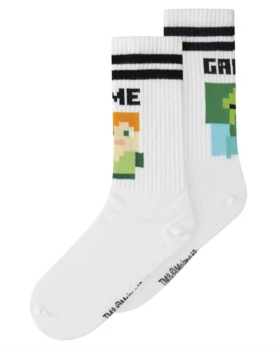 Name it - NKMJakobsen Minecraft 2 Pack Tennisstrømper - Bright White
